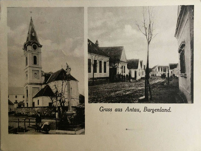 Antau, Kirche und Straenansicht