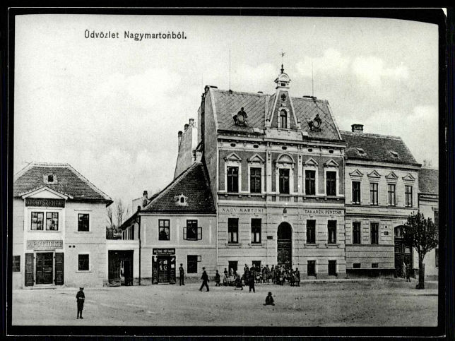 Mattersburg, Apotheke, Sparkasse und Postbote