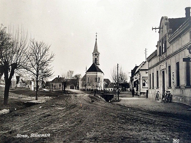 Strem, Kirche und Gasthof Traube