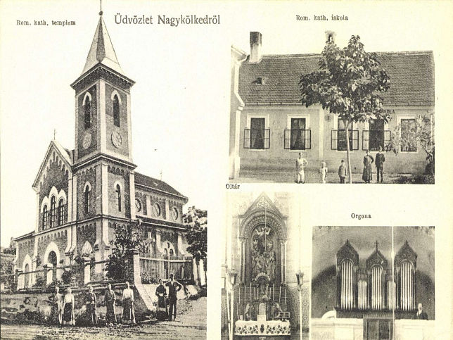 Nagyklked, Kirche Hl. Nikolaus und Schule