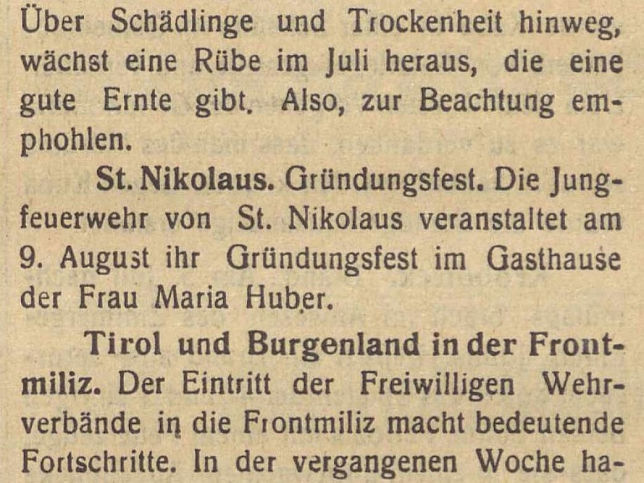 Feuerwehr St. Nikolaus, Grndungsfest Jungfeuerwehr