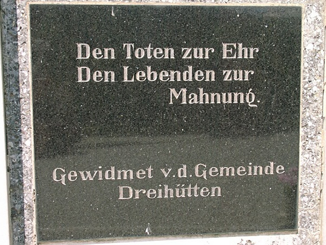 Dreihtten, Kriegerdenkmal