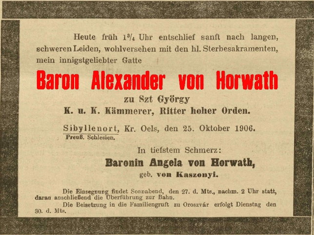 Alexander Freiherr von Horv�th