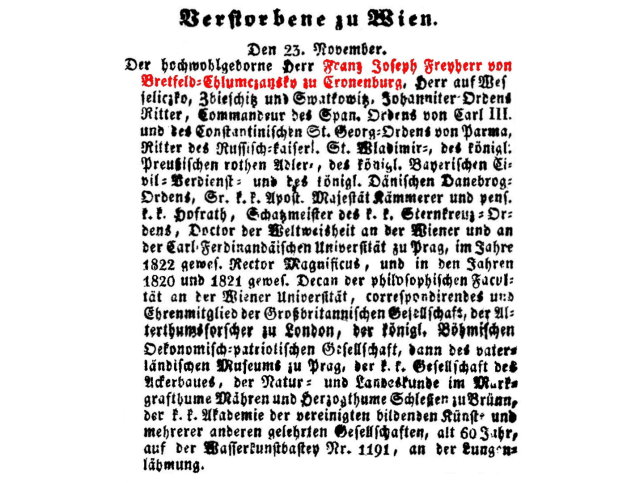 Franz Joseph Freiherr von Bretfeld-Chlumczansky
