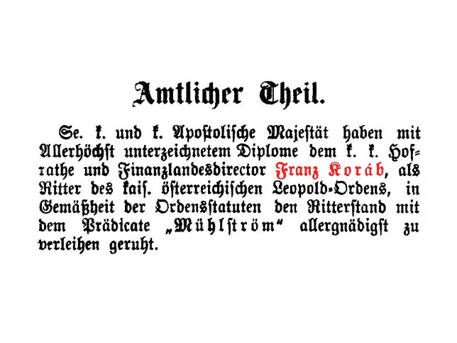 Franz Korab Ritter von Mhlstrm