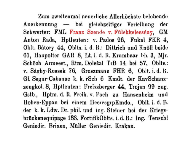 Franz Szende von Flekkelecsny