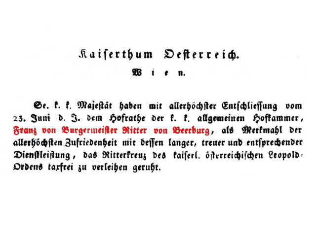 Franz Xaver Burgermeister Ritter von Beerburg