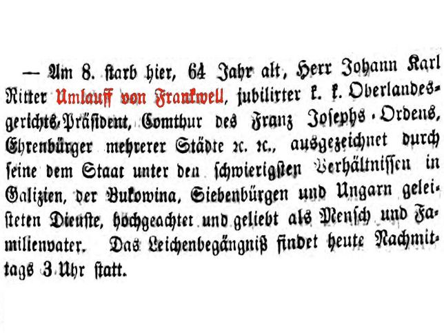 Johann Karl Ritter Umlauff von Frankwell