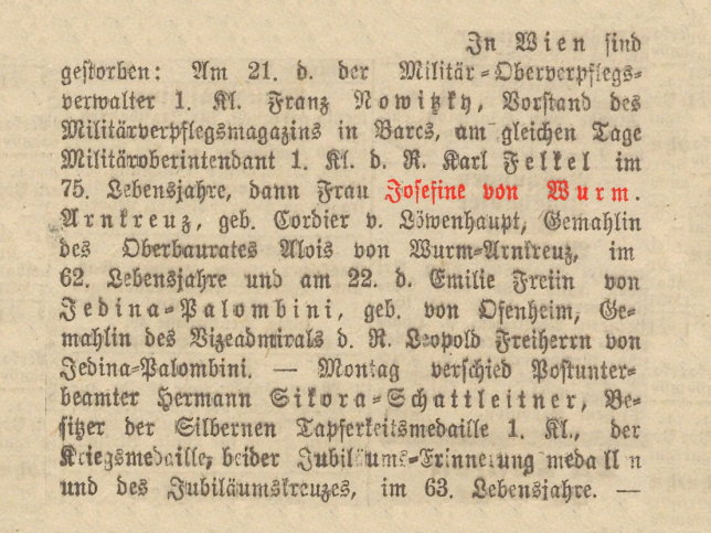 Josefine von Wurm-Arnkreuz