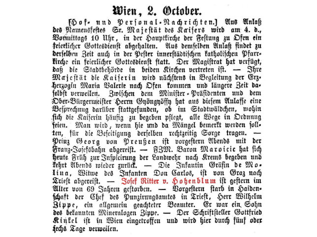 Josef Simic Reichsritter von Hohenblum