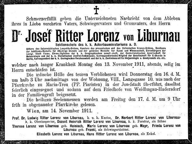 Joseph Roman Lorenz, Ritter von Liburnau