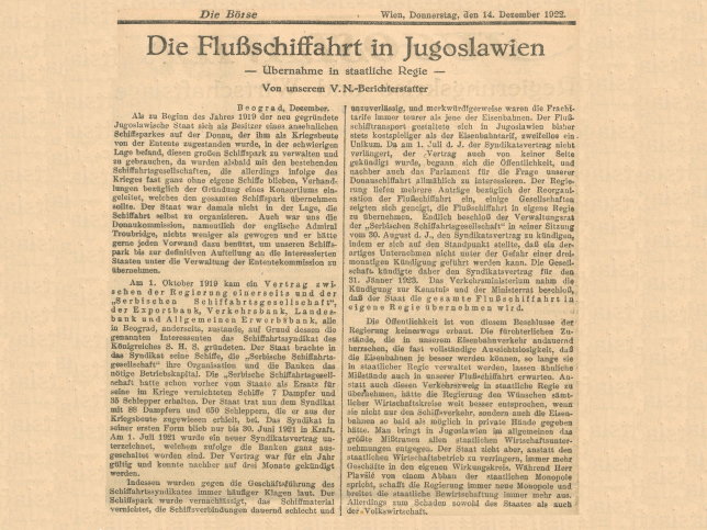 Jugoslawische Flussschifffahrt