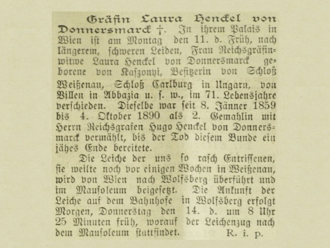 Gr�fin Laura Henckel geb. Kaszonyi