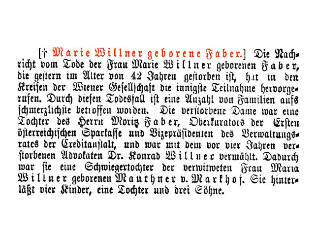 Marie Willner, geb. Faber