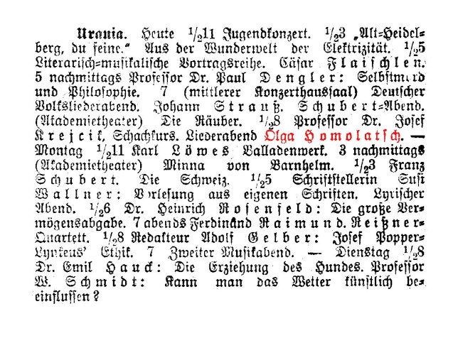 Olga Homolatsch, geb. Edle von Peskir