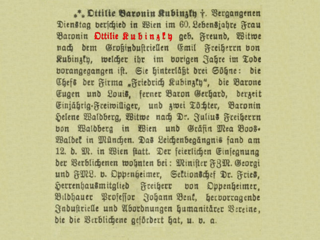 Baronin Ottilie Kubinzky