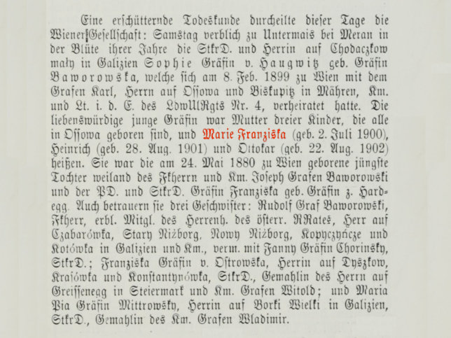 Marie Franziska Henrietta Festtics de Tlna