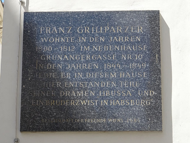 Gedenktafel Franz Grillparzer