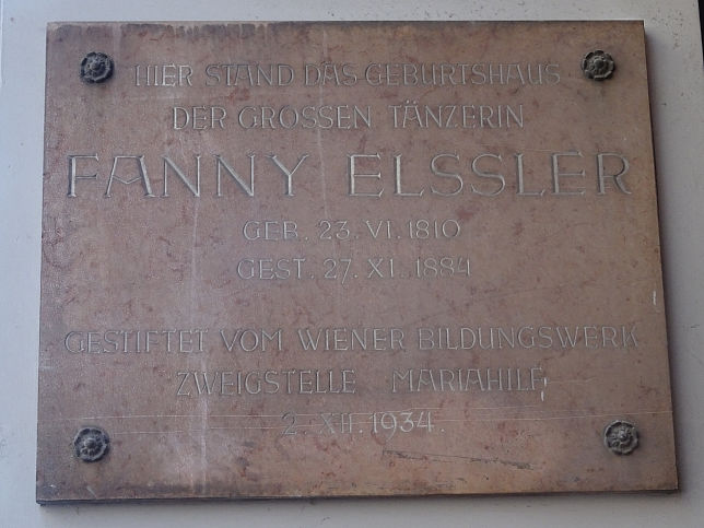 Gedenktafel Fanny Elsslers