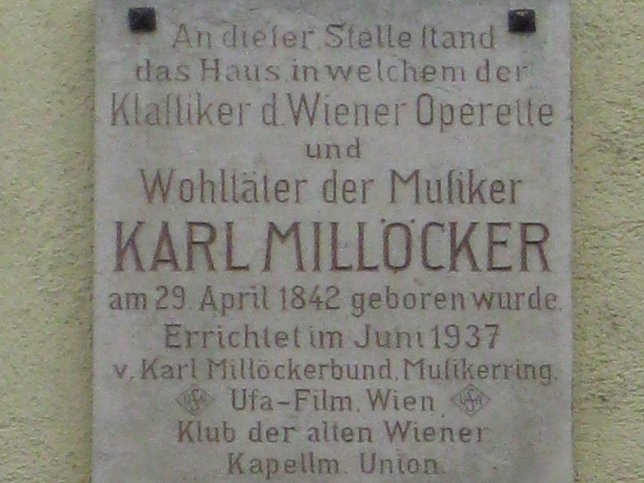 Gedenktafel Karl Millcker