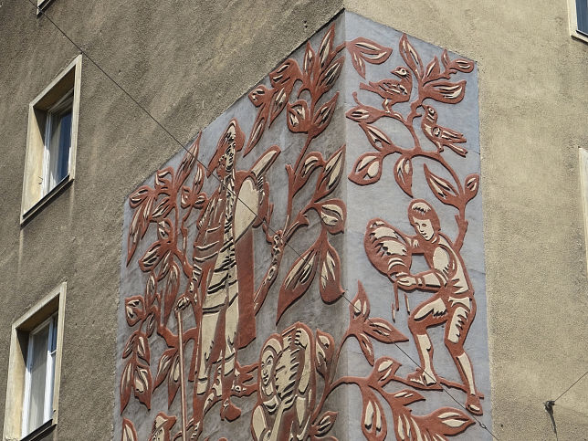 Sgraffito 'Erbauung der Albertinischen Wasserleitung'