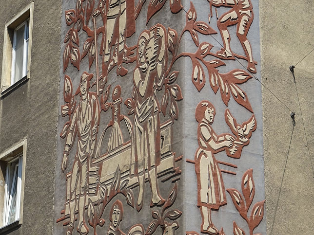 Sgraffito 'Erbauung der Albertinischen Wasserleitung'