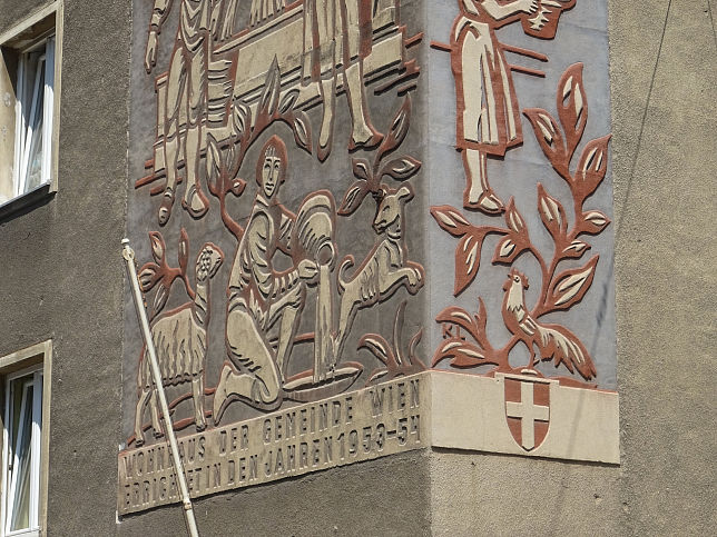 Sgraffito 'Erbauung der Albertinischen Wasserleitung'