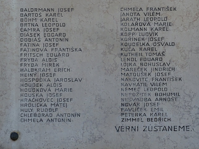 Denkmal fr die Opfer des tschechischen Widerstandes 1938-1945