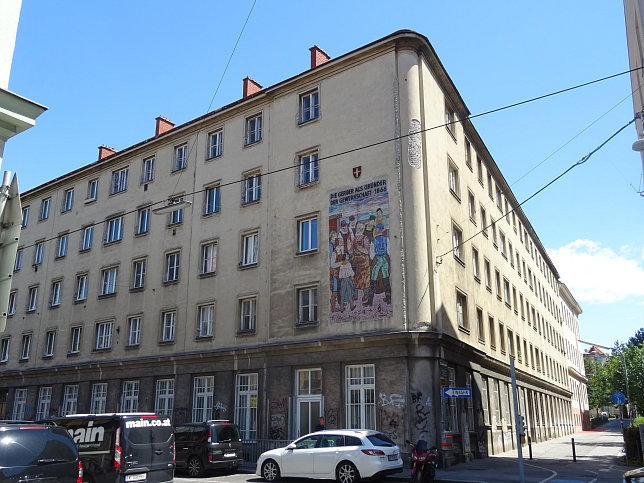 Wandmosaik 'Die Gerber als Grnder der Gewerkschaft - 1866'