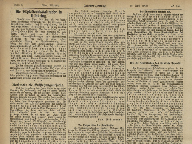 Zelluloid-Katastrophe 1908 in Ottakring