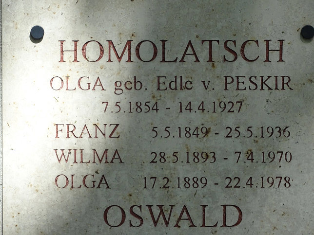 Olga Homolatsch, geb. Edle von Peskir
