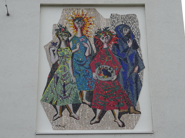 Wandmosaik, 4 Jahreszeiten, Steigenteschgasse 94