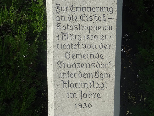 Franzensdorf, Denkmal an den Eissto von 1830