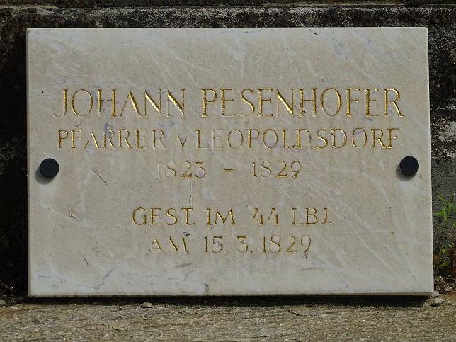 Leopoldsdorf im Marchfeld, Pfarrer Johann Pesenhofer
